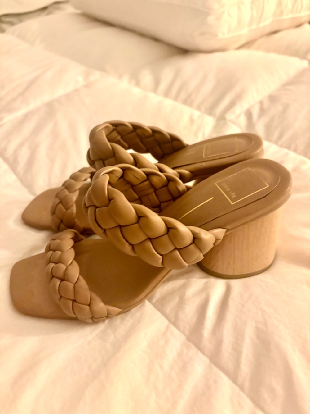 Dolce Vita Braided Tan Block Heel Mules